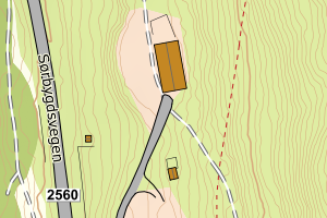 Kartbilde fra WMS-tjeneste av avviket