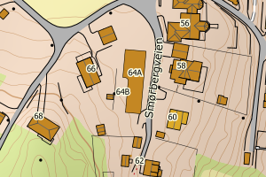 Kartbilde fra WMS-tjeneste av avviket