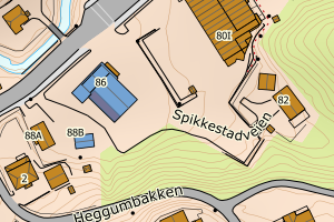 Kartbilde fra WMS-tjeneste av avviket