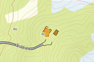 Kartbilde fra WMS-tjeneste av avviket