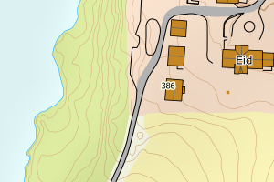 Kartbilde fra WMS-tjeneste av avviket