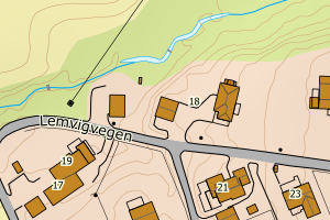 Kartbilde fra WMS-tjeneste av avviket