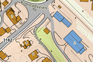 Kartbilde fra WMS-tjeneste av avviket
