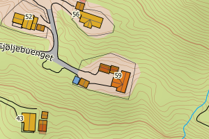 Kartbilde fra WMS-tjeneste av avviket