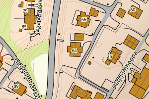 Kartbilde fra WMS-tjeneste av avviket