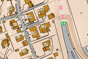 Kartbilde fra WMS-tjeneste av avviket