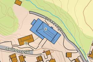 Kartbilde fra WMS-tjeneste av avviket