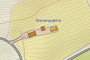 Kartbilde fra WMS-tjeneste av avviket