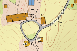 Kartbilde fra WMS-tjeneste av avviket