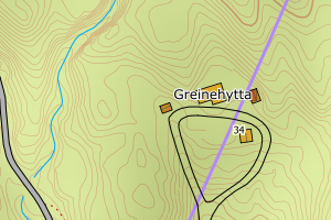 Kartbilde fra WMS-tjeneste av avviket