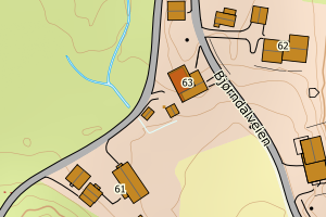 Kartbilde fra WMS-tjeneste av avviket