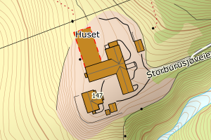 Kartbilde fra WMS-tjeneste av avviket