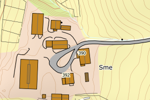 Kartbilde fra WMS-tjeneste av avviket