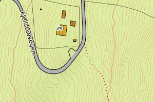 Kartbilde fra WMS-tjeneste av avviket