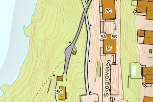 Kartbilde fra WMS-tjeneste av avviket
