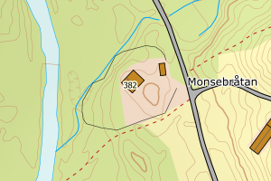 Kartbilde fra WMS-tjeneste av avviket