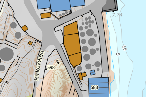 Kartbilde fra WMS-tjeneste av avviket