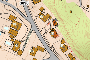 Kartbilde fra WMS-tjeneste av avviket