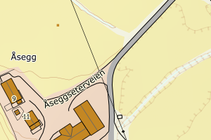 Kartbilde fra WMS-tjeneste av avviket