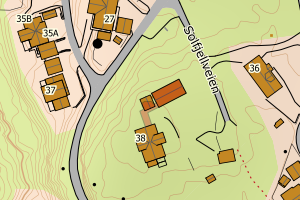 Kartbilde fra WMS-tjeneste av avviket