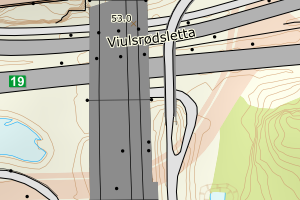 Kartbilde fra WMS-tjeneste av avviket