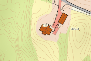 Kartbilde fra WMS-tjeneste av avviket