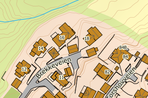Kartbilde fra WMS-tjeneste av avviket