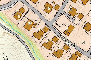 Kartbilde fra WMS-tjeneste av avviket