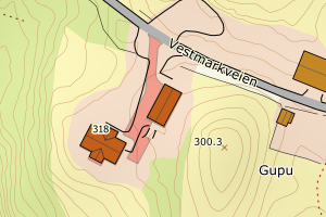 Kartbilde fra WMS-tjeneste av avviket