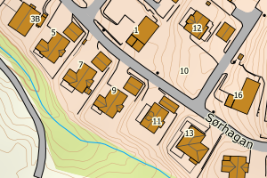 Kartbilde fra WMS-tjeneste av avviket