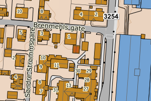 Kartbilde fra WMS-tjeneste av avviket