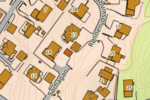Kartbilde fra WMS-tjeneste av avviket