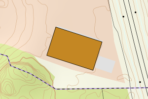 Kartbilde fra WMS-tjeneste av avviket