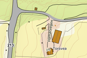 Kartbilde fra WMS-tjeneste av avviket