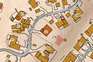 Kartbilde fra WMS-tjeneste av avviket