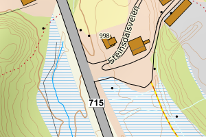 Kartbilde fra WMS-tjeneste av avviket