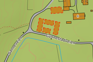 Kartbilde fra WMS-tjeneste av avviket