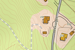 Kartbilde fra WMS-tjeneste av avviket