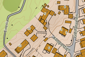 Kartbilde fra WMS-tjeneste av avviket