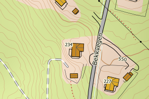 Kartbilde fra WMS-tjeneste av avviket