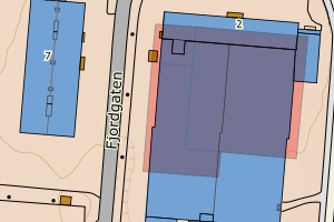 Kartbilde fra WMS-tjeneste av avviket