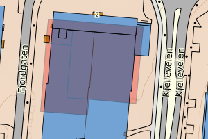 Kartbilde fra WMS-tjeneste av avviket