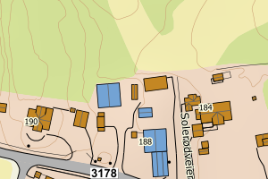 Kartbilde fra WMS-tjeneste av avviket
