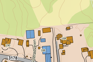 Kartbilde fra WMS-tjeneste av avviket