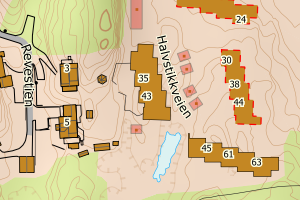 Kartbilde fra WMS-tjeneste av avviket