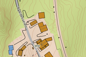 Kartbilde fra WMS-tjeneste av avviket