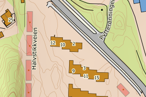 Kartbilde fra WMS-tjeneste av avviket