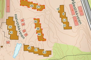 Kartbilde fra WMS-tjeneste av avviket