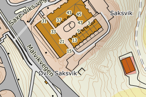 Kartbilde fra WMS-tjeneste av avviket