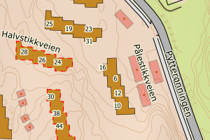 Kartbilde fra WMS-tjeneste av avviket